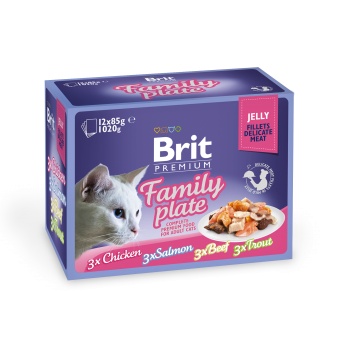 Brit Premium Pouches Fillets in Jelly Family Plate 